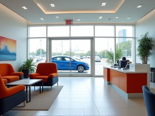 Welcoming interior of Sky Auto Sales Inc. dealership in Detroit